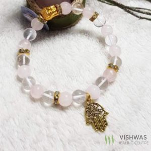 Rose Quartz And Clear Quartz Bracelet