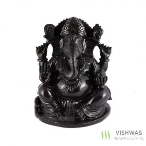 black agate crystal ganesh idol