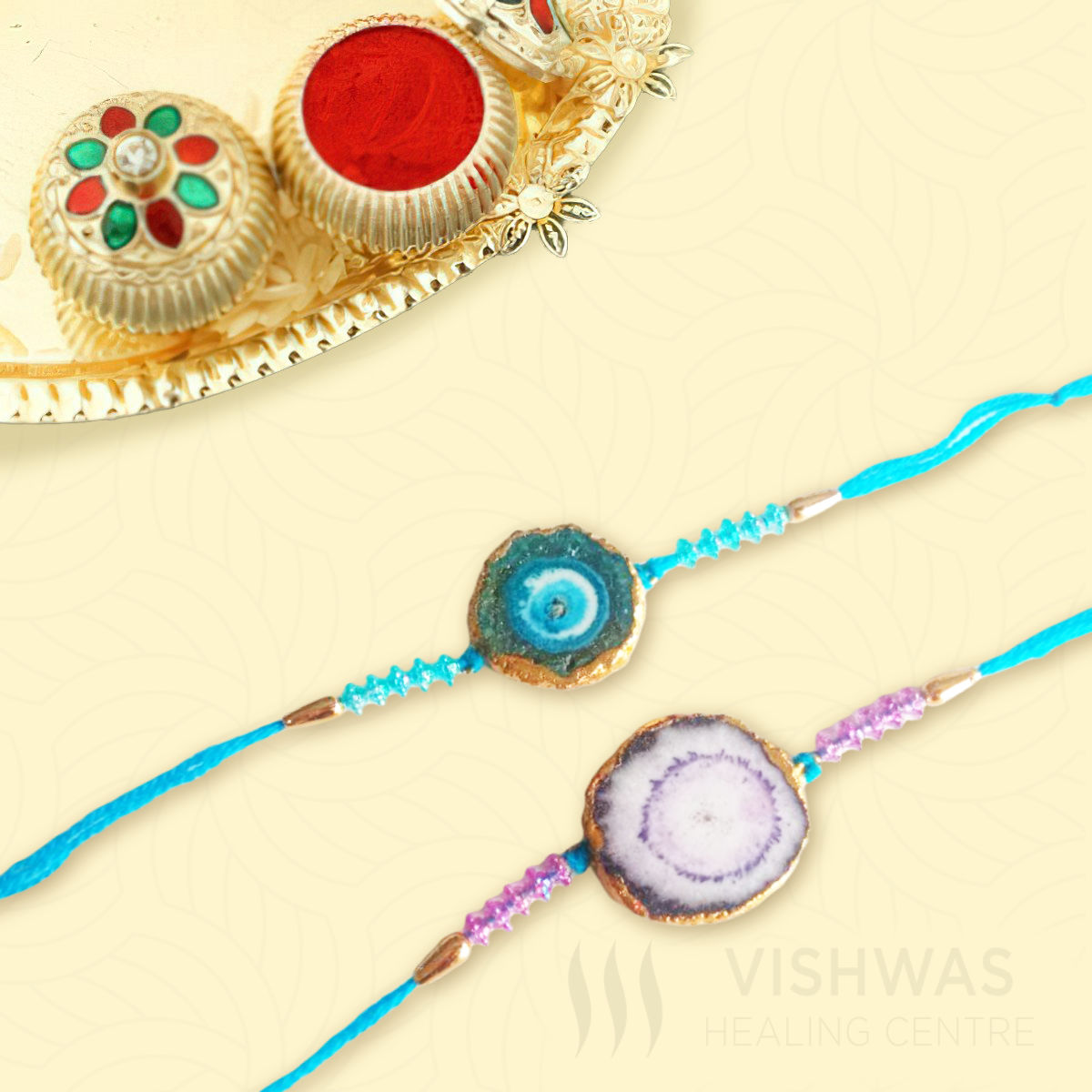 Agate Crystal Rakhi (Special Combination Offers) For Brothers