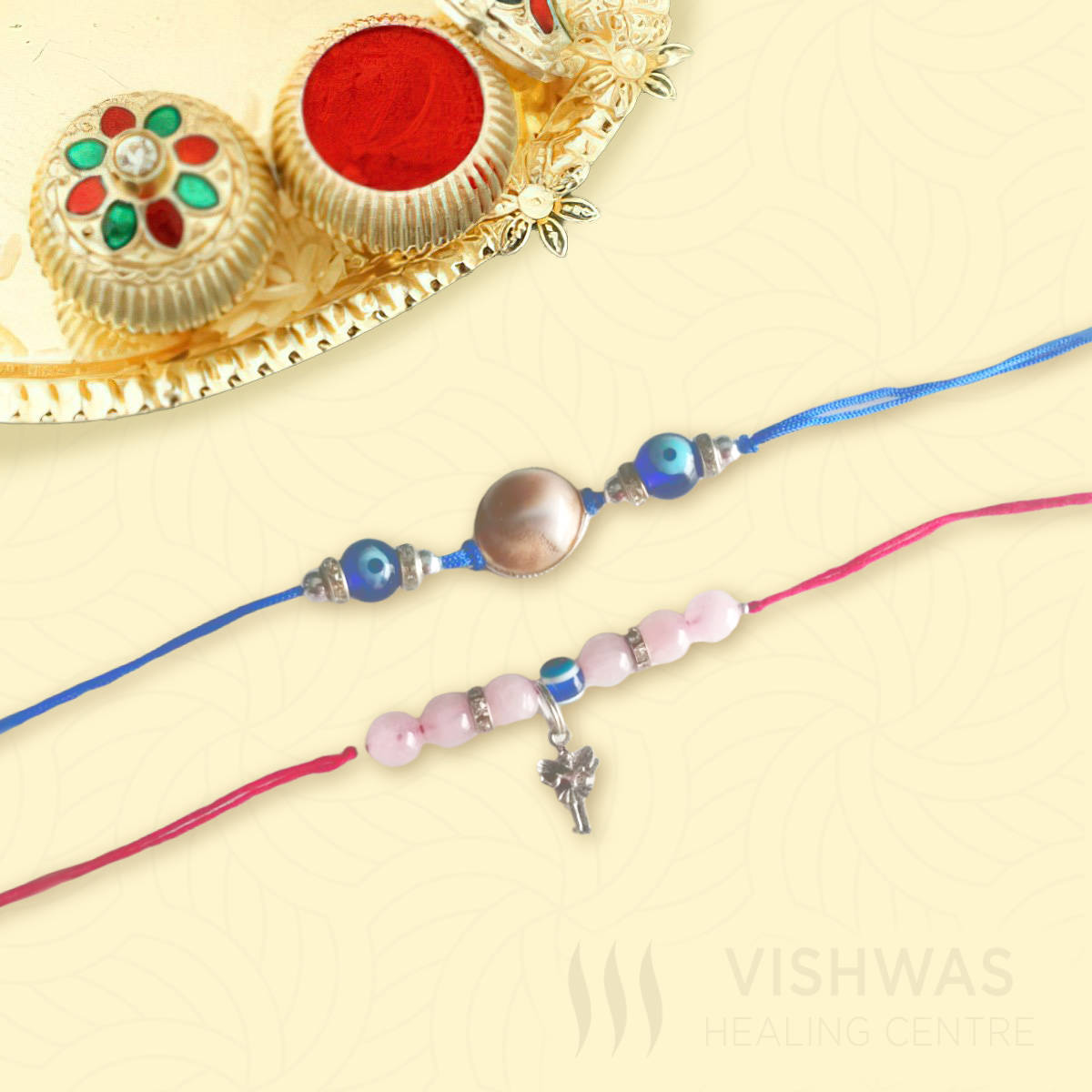 Love And Protection Crystal Rakhi (Special Combination Offers)
