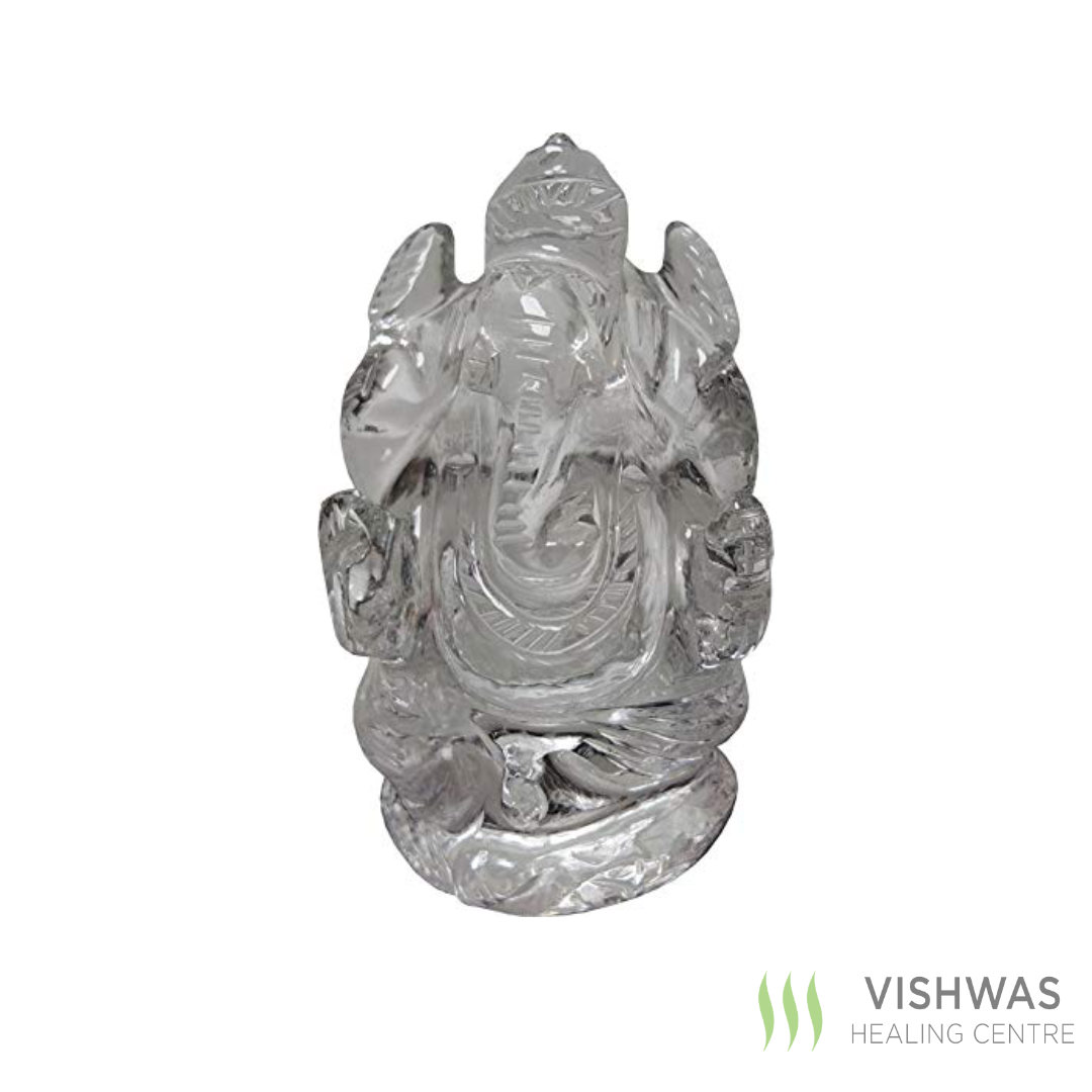 Clear Quartz Crystal Ganesh Idol