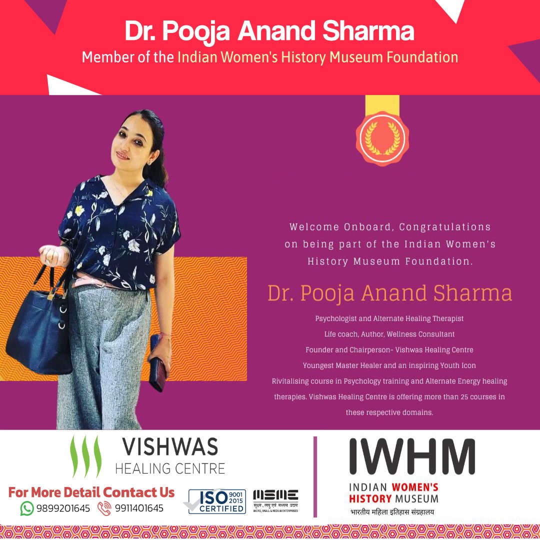 Dr Pooja Anand Sharma Member of the Indian Women’s History Museum Foundation