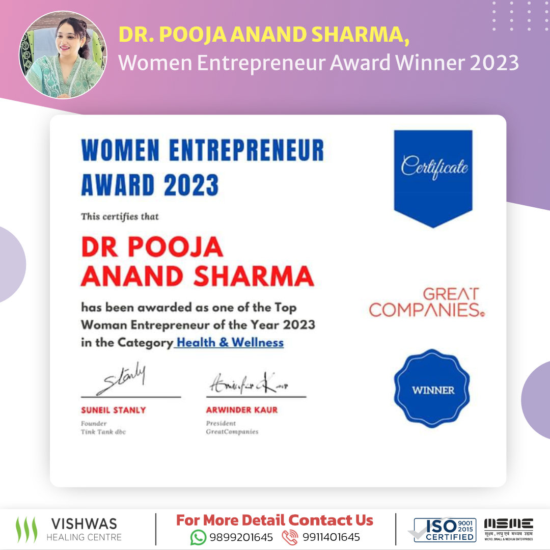 Top Women Entrepreneur Award Winner 2023 Dr Pooja Anand Sharma