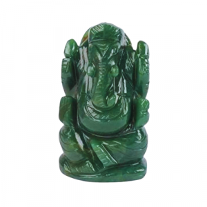 Green Jade Crystal Ganesh Idol
