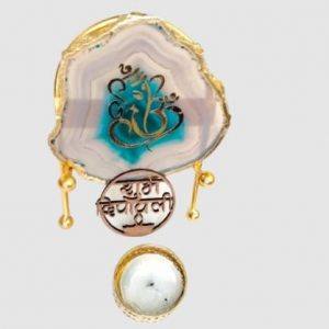 Lord Ganesha Onyx Plate