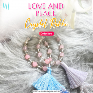 Love And Peace Crystal Rakhi